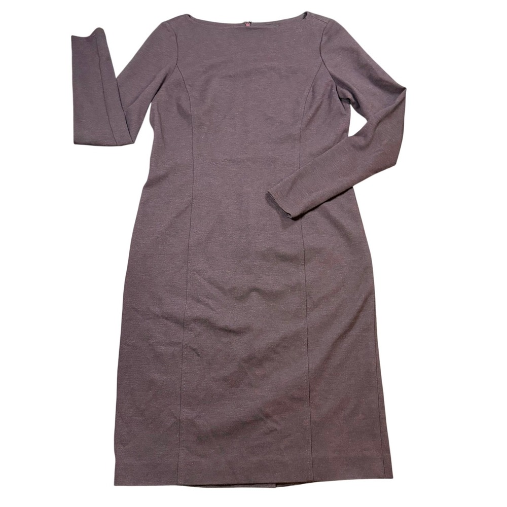 Worth New York  Plum Heathered Ponte Knit Long Sleeve Boat Neck Career Size 6